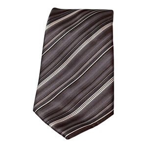 Van Heusen Tie Mens One Size 
 Gray Diagonal Stripe Polyester Dress Necktie